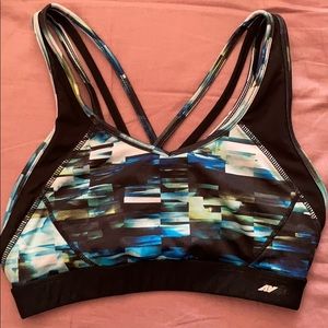 Graphic blue jog bra